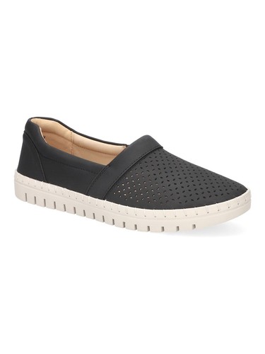 EASY STREET Womens Black Lightweight Wesleigh Toe Slip On Sneakers Shoes 7 W