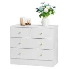 NEW 4-Drawer Dresser Nightstand Organizer Storage Bedroom Cabinet Home White