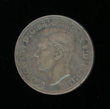 1938 Australia ONE CROWN Silver Coin GEORGE VI 92.5% 0.925 Silver