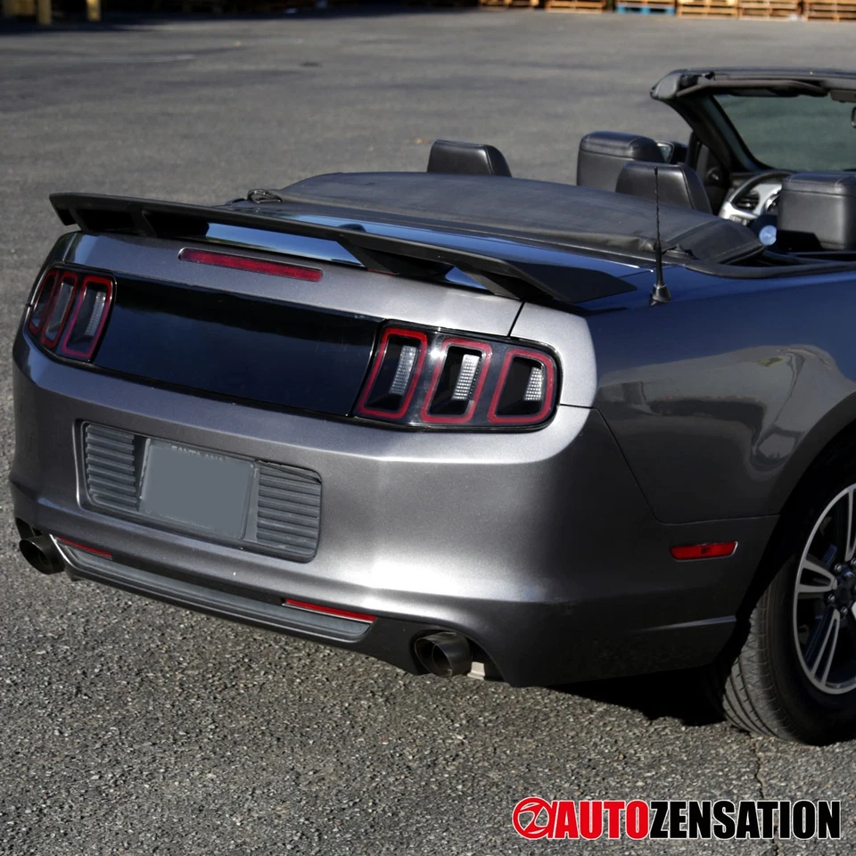Fit 2010-2014 Ford Mustang GT Shelby Black Pedestal Style Trunk Spoiler Wing Foto 2 de 4