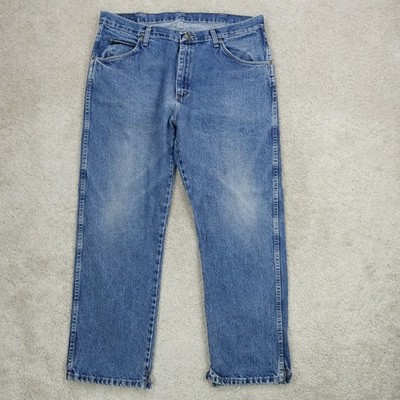 Wrangler Five Star Premium Jeans Herren 38x29 Blau Denim Baumwolle Logo Straight Leg