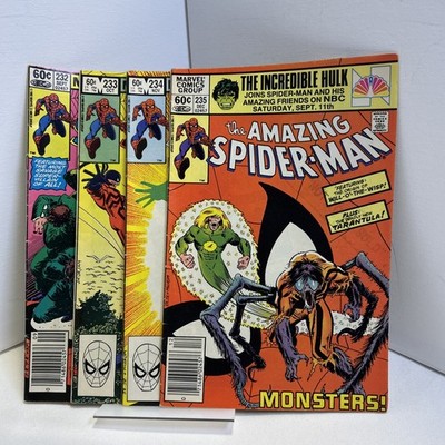 The Amazing Spider Man Comic Lot #232, 233, 234, 235