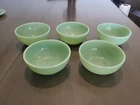 5 Vintage FIRE-KING JADEITE - RARE Backstamp From 1940s - Chili/ Soup BOWL - 5”