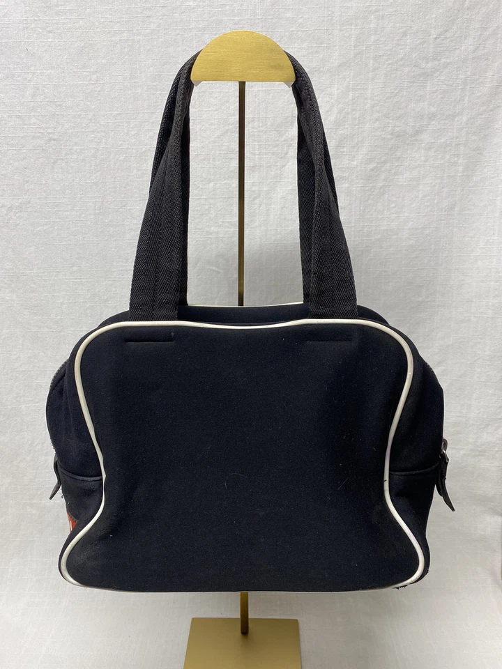 Auténtico bolso de boliche Prada RED TAG negro de nailon/neopreno vintage Foto 2 de 4