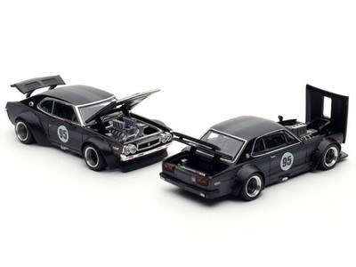 SKYLINE GT-R V8 DRIFT HAKOSUKA & DATSUN LAUREL C130 1/64 POP RACE
