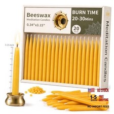 Beeswax Meditation Candles - 3.15 Inch Mini - 20 Yellow Mini Candles