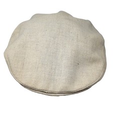 Unbranded Fitted Flat Newsboy Cap Beige Medium Tweed Solid Blank