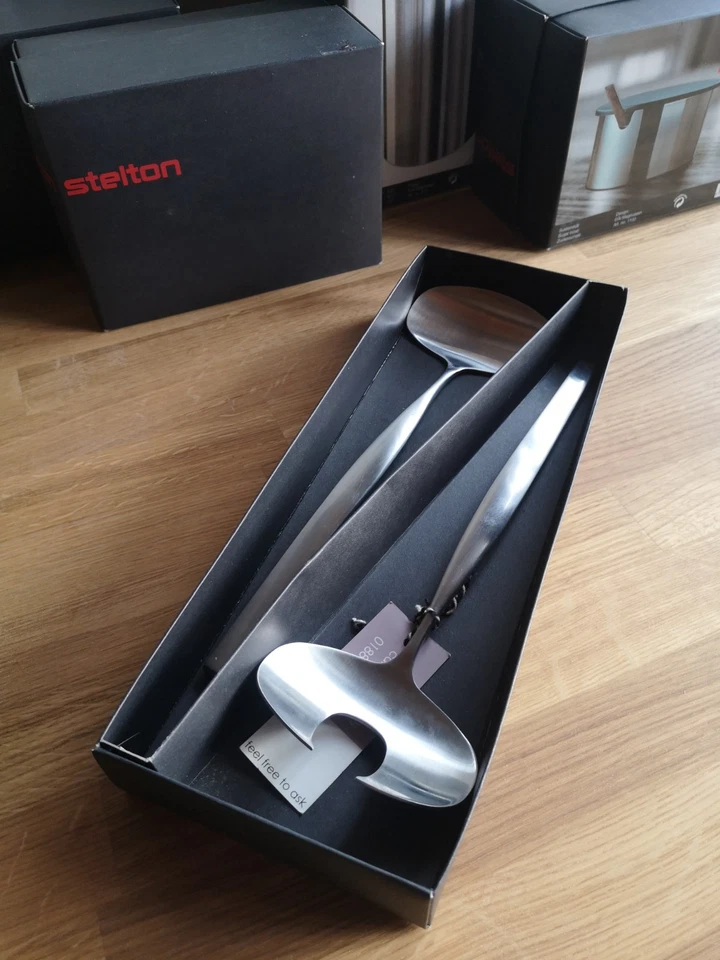 STELTON SALAD SERVERS - JOHAN VERDE - STAINLESS STEEL - BRAND NEW-BOXED-UNUSED - Image 3 of 4