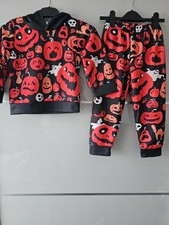 Boys Pumpkin Costume Set Of Trousers And Jumper Age 3-4 Years, Halloween Outfit