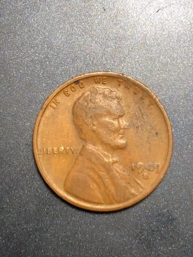 1909-S Lincoln Wheat Cent Penny VF Key Date Rare (Obverse Damage)