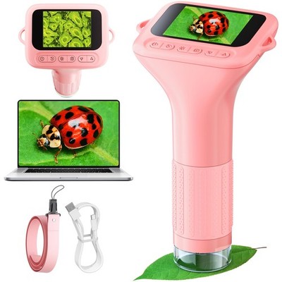 Odatay Microscope for Kids with 12 Slides, 100X1000X 1080P Digital Handheld K...