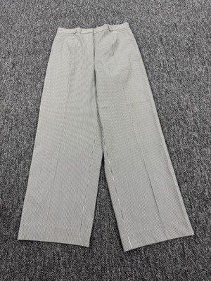 Zanella Pants Women 10 Jenna White Pinstriped Wide Leg Relaxed High Rise Trouser