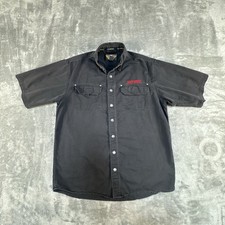 Harley Davidson Snap Shirt Men LT Black Mechanic Work Utility Biker