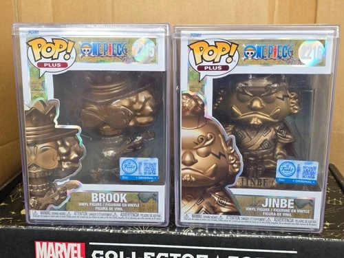 Funko Pop Vinyl - Animation #2215 Brook & #2216 Jinbe Bronze Statues - New - OP