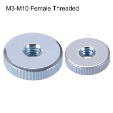 Knurled Thumb Nuts, M3-M10 Female Threaded Thin Type Carbon Steel Zinc Plating