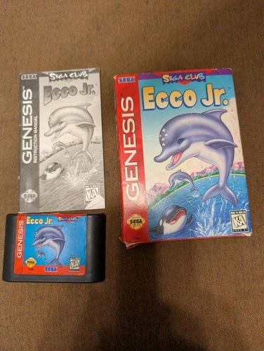 Ecco Jr. (Sega Genesis, 1995) Complete In Box Cib