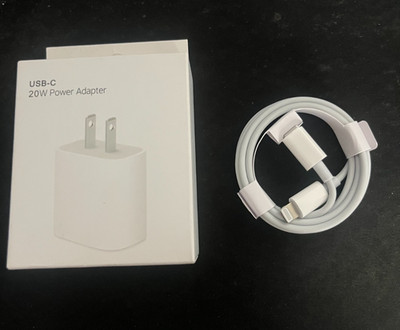 Genuine Lightning to Type-C wire 3 ft. + 20w USB-C Adapter