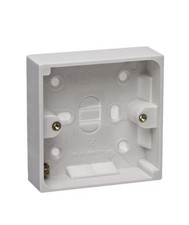 Single Back Box 25mm 1 Gang Surface Mounting Plastic Pattress Box - White