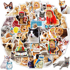 Cat Stickers for Kids Teens Girls Adults, 100 Pcs Cute Cat Stickers, Vinyl Water