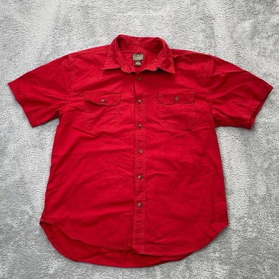 CE Schmidt Shirt Mens Extra Large Red Cotton Workwear Utility Pocket Button Up