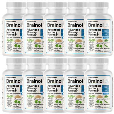 Brainol Brain Function, Memory & Mental Performance Supplement - 10 Bottles