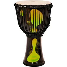 X8 Drums Lava Lamp Djembe, 10" Dark Green Multi Fade
