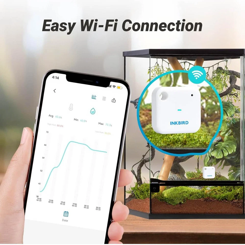 Inkbird -Thermometer und WLAN -Hygrometer, Temperatur und interne - Bild 3 von 4