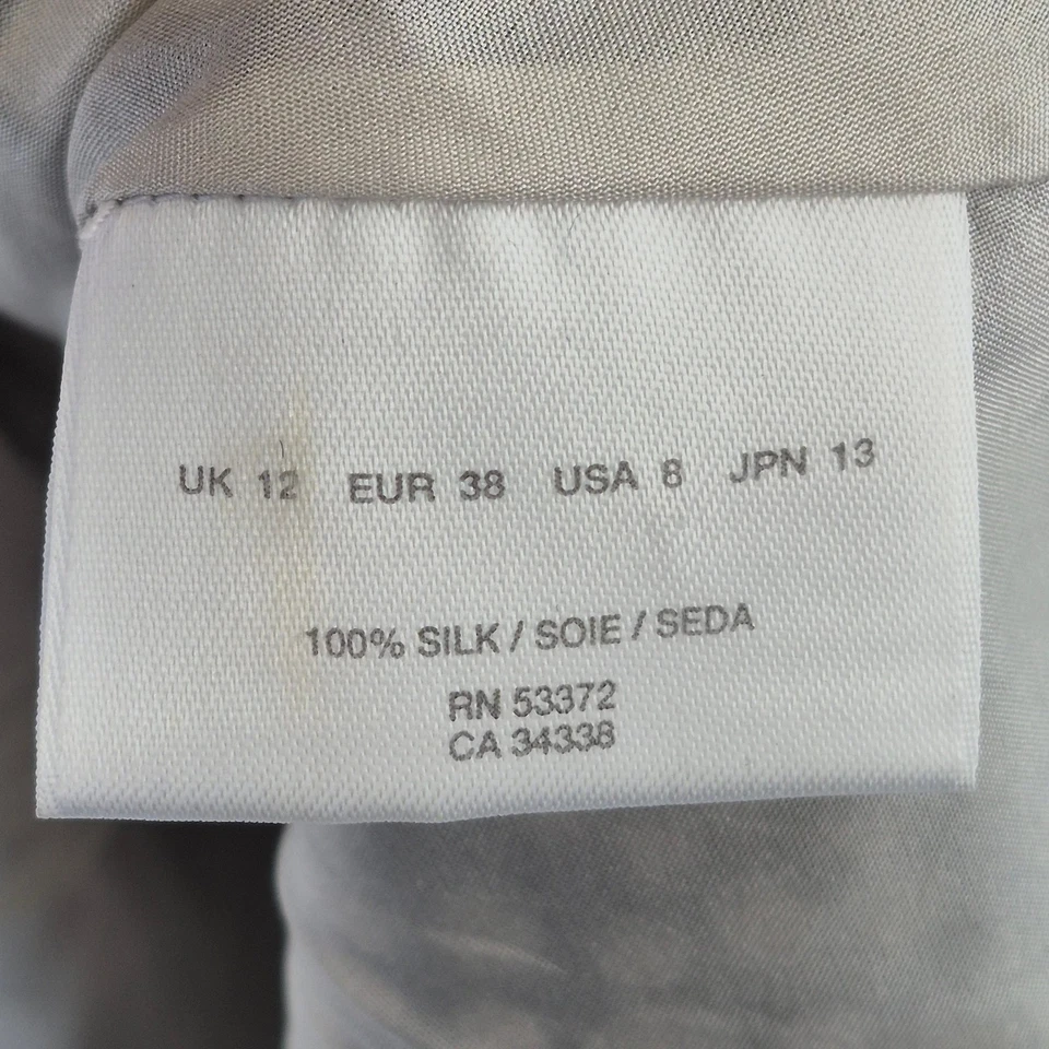 Vestido midi NICOLE FARRHI 12 azul para mujer 100 % seda sin mangas a lunares Foto 3 de 4