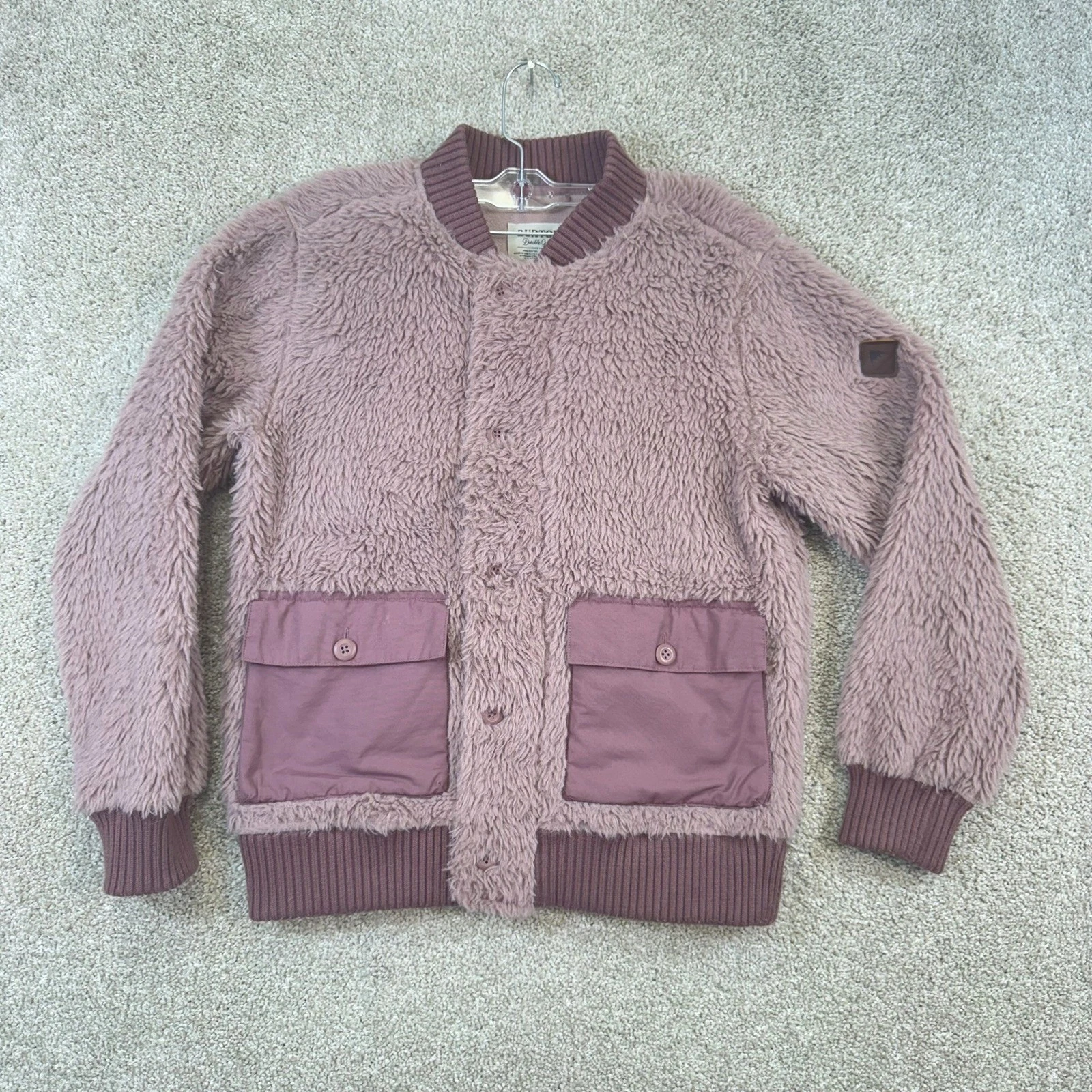 Burton Shawmut Fleece Jacket Womens Small Dusty Rose Fuzzy Bomber Button Front
Opens in a new window