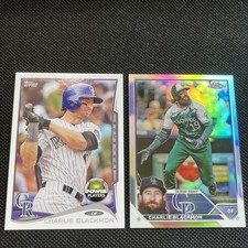 2014 Topps Charlie Blackmon Power Players Parallel #PP-13 & 2023 Refractor + 1