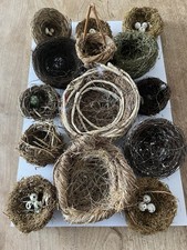 Collection of 14 Birds Nest for Arts and Crafts Decor Mixed Sizes