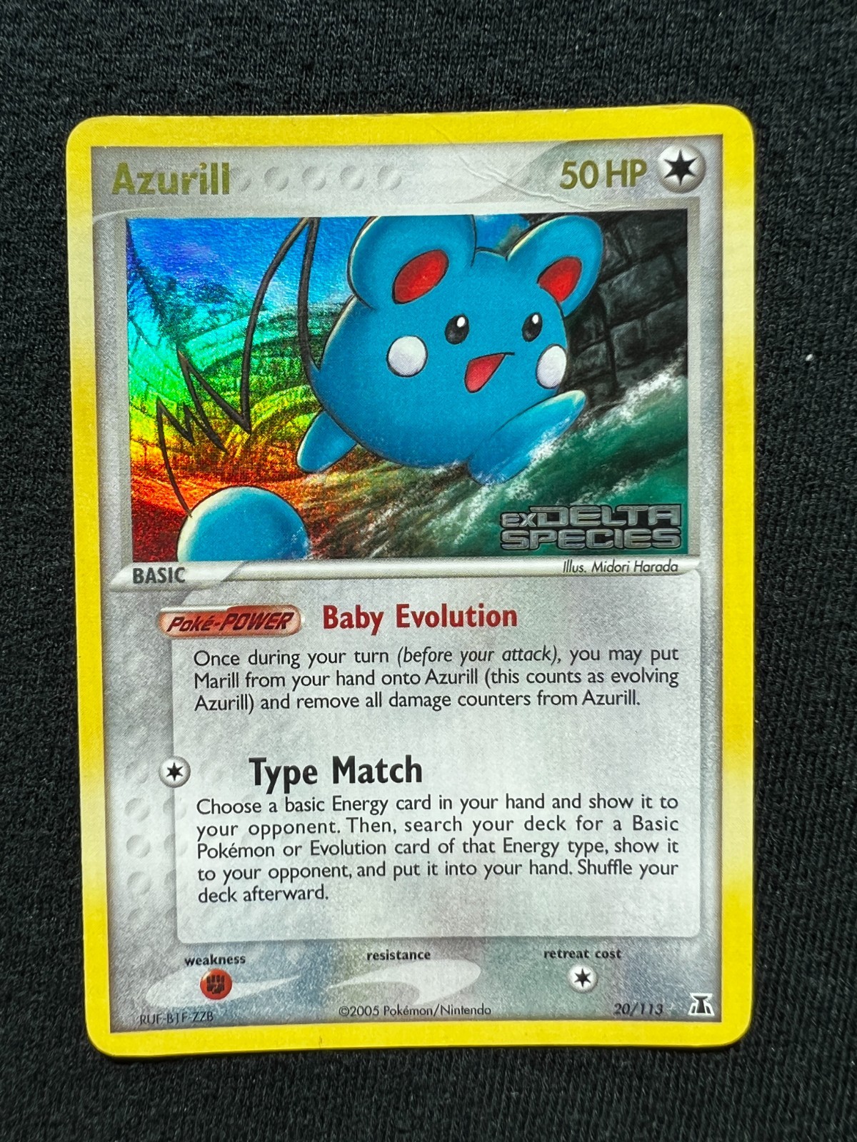Azurill 20/113 Ex Delta Species Pokemon Card  Holo Foil