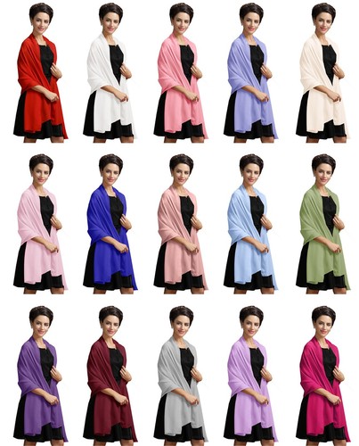 Plain Chiffon Neck Scarf Lightweight Sheer Wrap Shawl Wedding Party - Picture 1 of 11