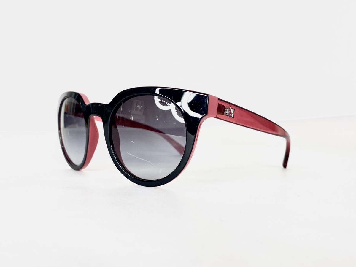 Armani Exchange Black Round Glasses Clear Pink Temples AX4062S 50