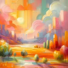 Digital Image Picture Photo Wallpaper Background AI Art Pastel Color Landscape1