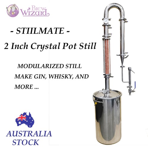 35L/65L StillMate 2-Inch Crystal Clear-SS Modularized Craft Distillery Still