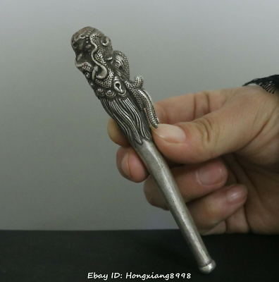 silver dragon cigarette holder I'm HOI: Vintage Sterling Head – Intricately Crafted Statement Piece 925 STERLING SILVER DRAGON CIGARETTE