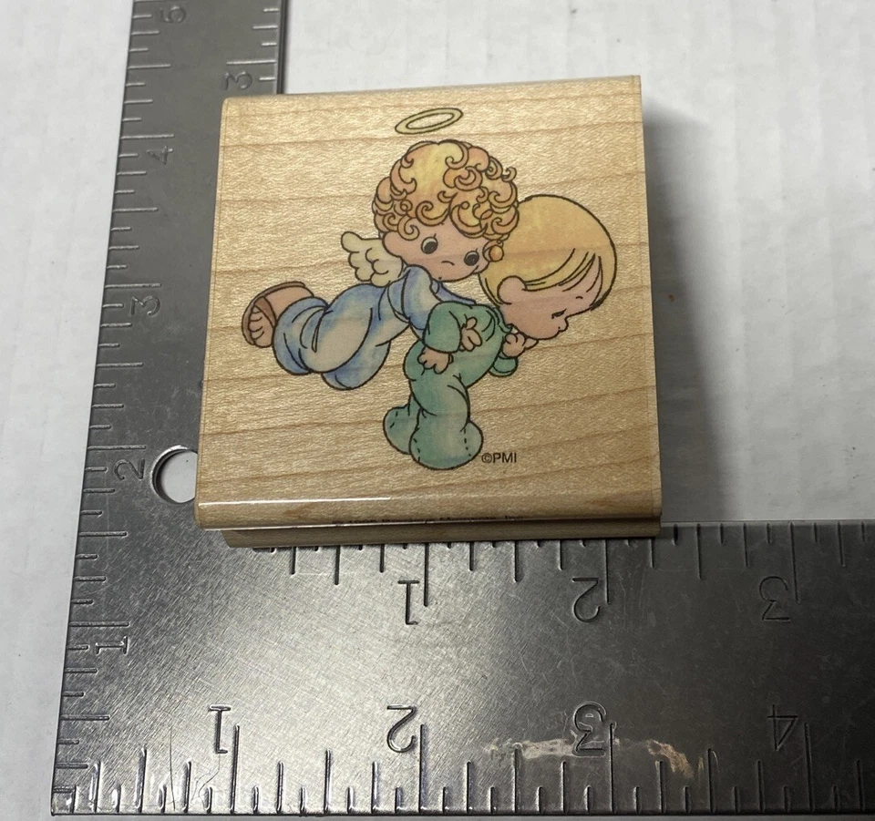 Precious Moments First Step Guardian Angel Rubber Stamp Stampendous UF001 - Image 3 of 4