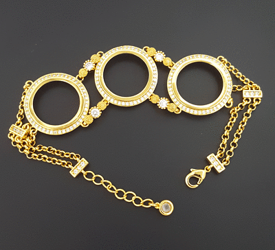 Ceyrek Altin bileklik Bilezik moneta oro Bracciale 24 Ayar Altin kaplama Taki GP