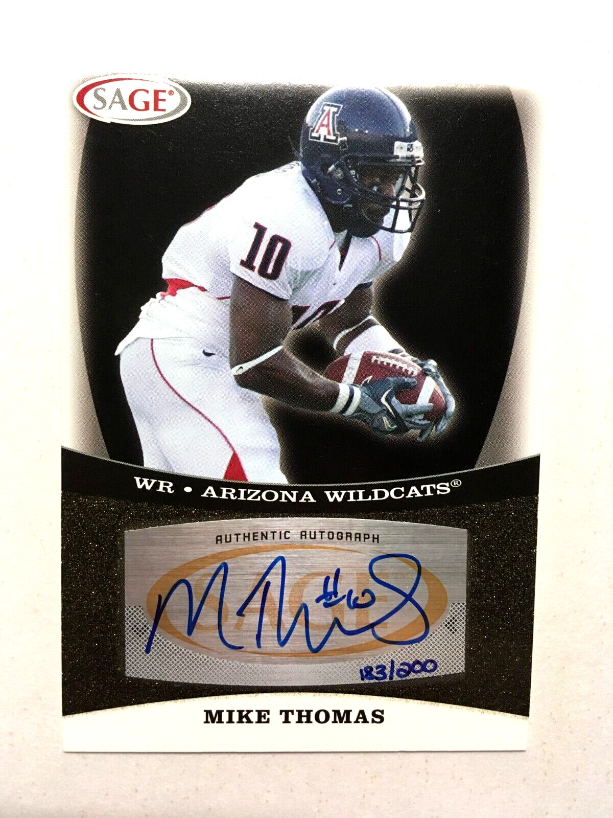 Mike Thomas 2009 SAGE Autographs Gold #51 Arizona Wildcats Jaguars RC /200