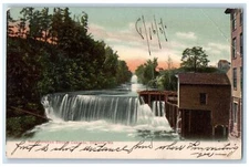 1907 Messalonskee Stream Cascade Waterfall Oakland Maine ME Antique Postcard