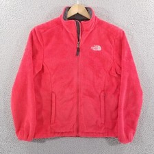 North Face Fleece Jacket Womens Medium Red Osito Hiking Skiing Outdoor High Pile