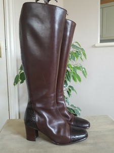 vintage leather knee high boots