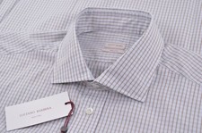 NWT Luciano Barbera Size XL Dress Shirt Brand New Brown Blue Made in Italy