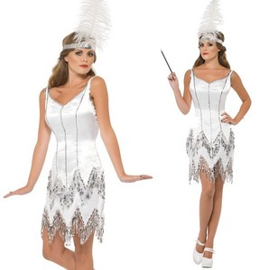 white and silver outfit