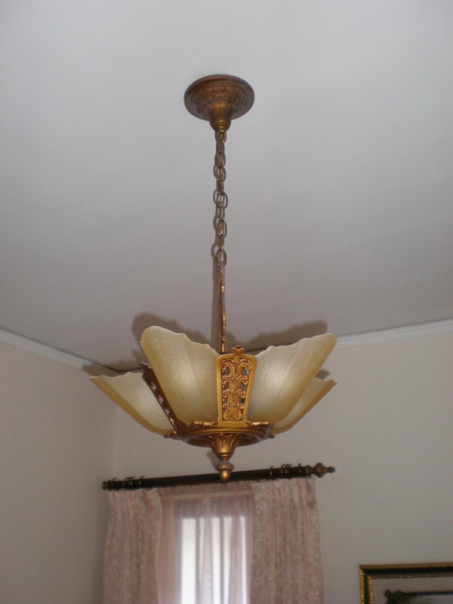 Art Deco Circa 1930 `Etruscan' Five Light Slip Shade