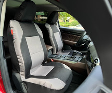 For Hyundai Elantra Car Seat Covers Front Set Black Grey Canvas Waterproof 2PCS