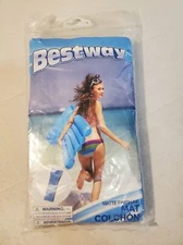 Summer Fun! Bestway Matte Finish Air Mat BLUE 72"x 27" - Repair Patch Included!