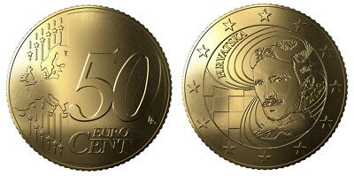 NEW ! 🔴CROATIA 50 Euro Cents 2023 UNC Genius NIKOLA TESLA🔴NEW