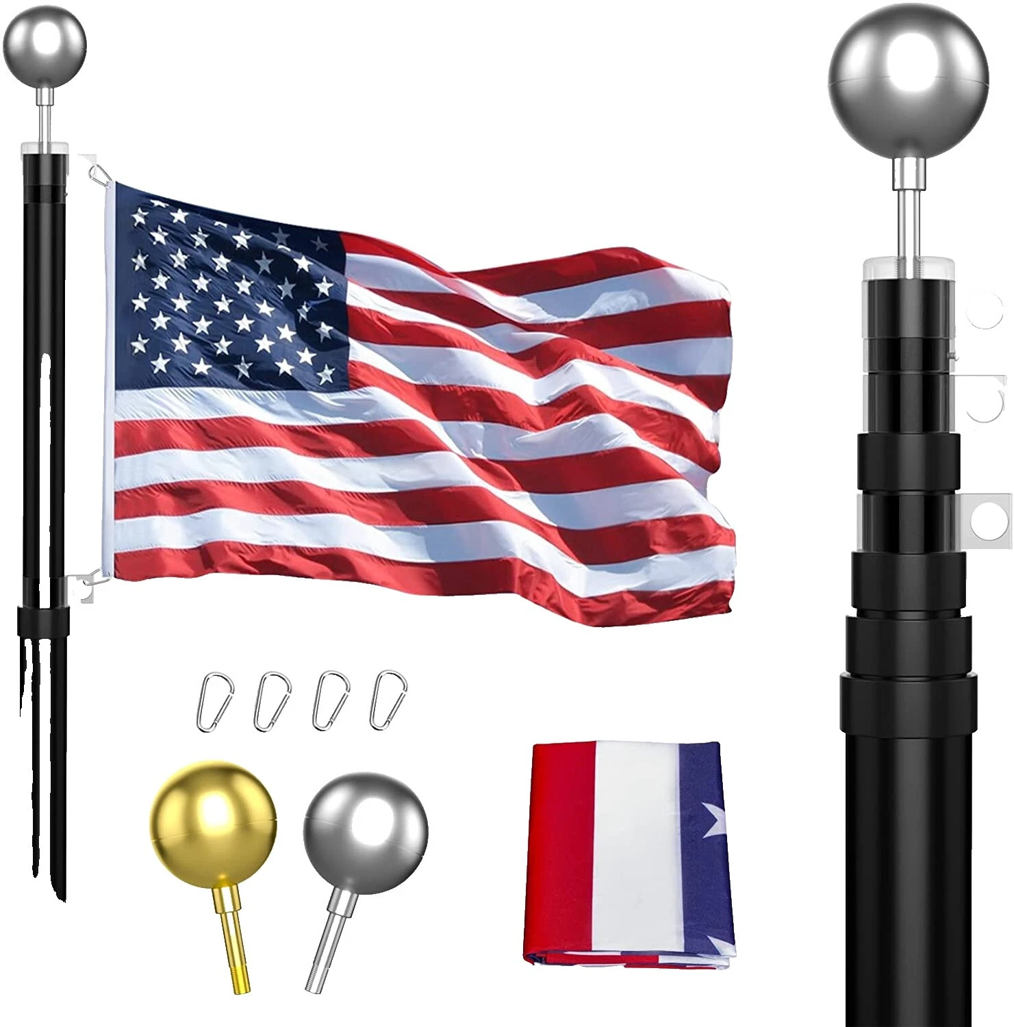Aluminum Telescopic Flag Poles & Parts